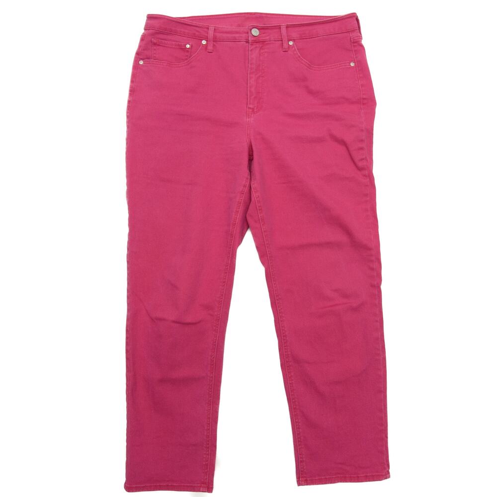 Seven7 Hot Pink High Waist Slim Straight Jeans Size 14